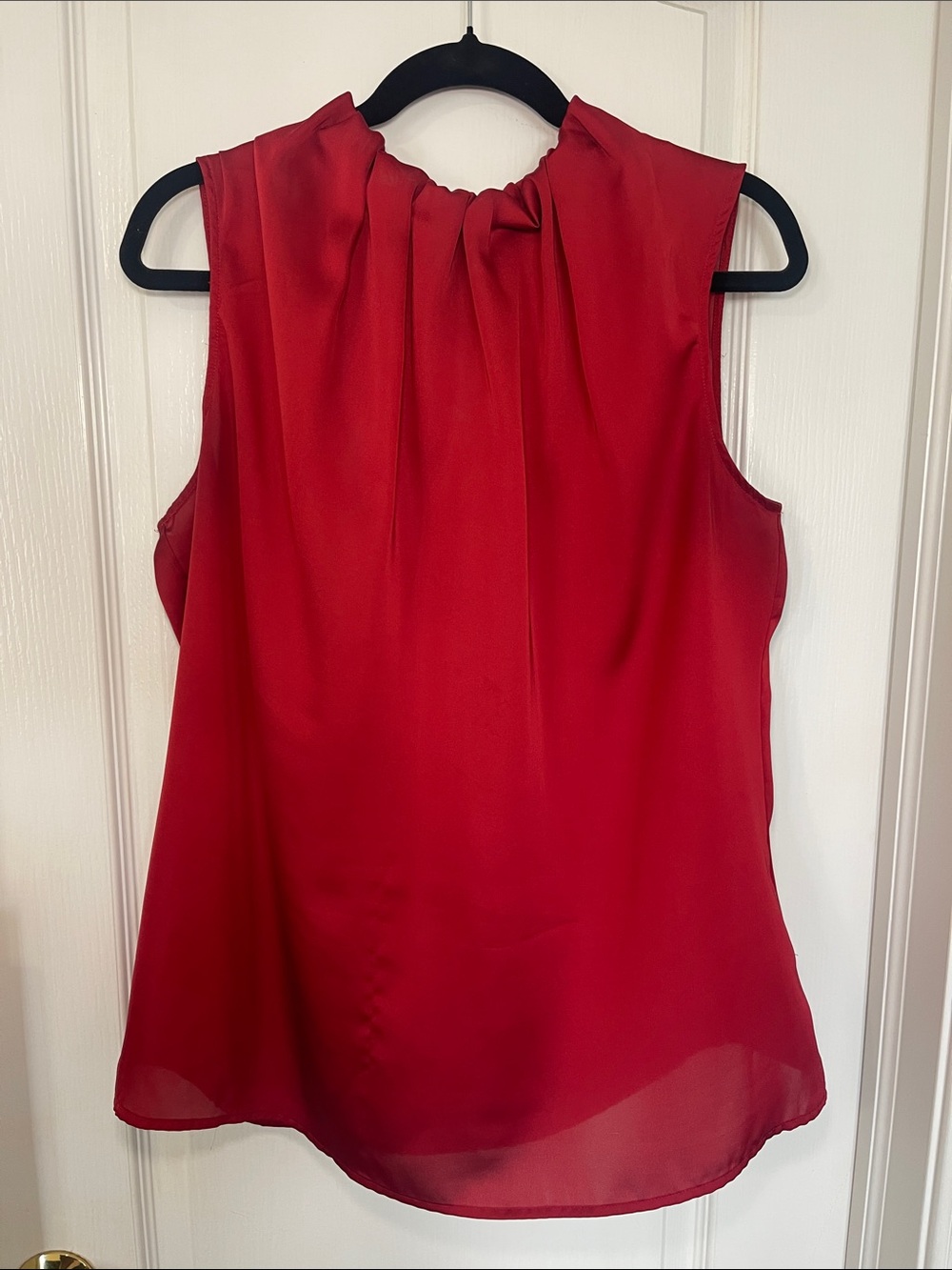 Worthington Red Sleeveless Gathered-Neck Camisole